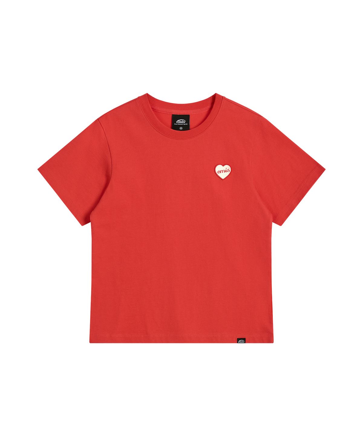 이미스(EMIS) (W) HEART RUBBER PATCH T-SHIRT-RED