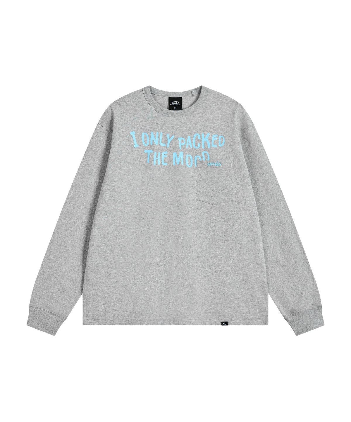 이미스(EMIS) POCKET LONG SLEEVE T-SHIRT-MELANGE GRAY