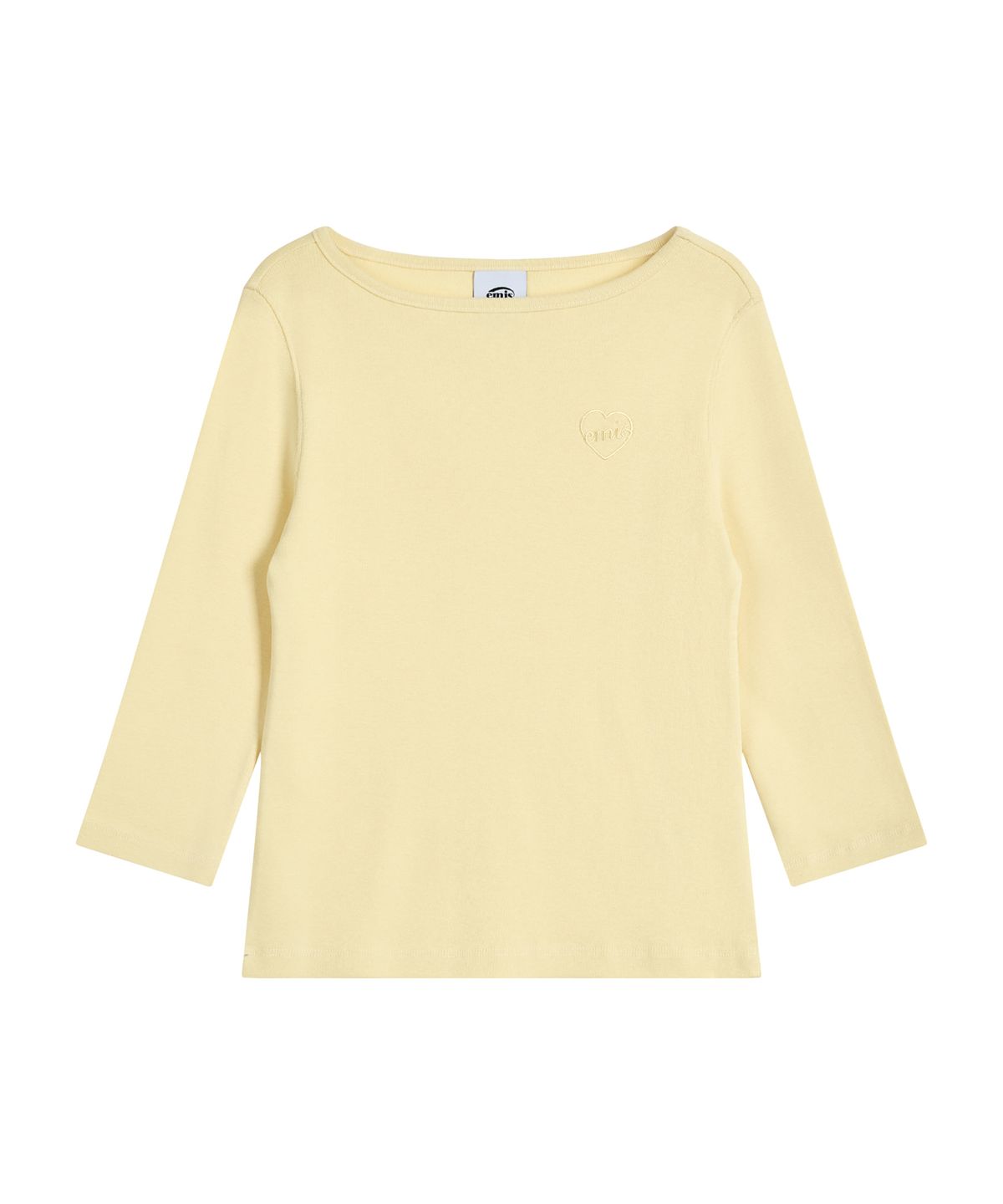 이미스(EMIS) (W) BOAT NECK 3/4 SLEEVE T-SHIRT-YELLOW