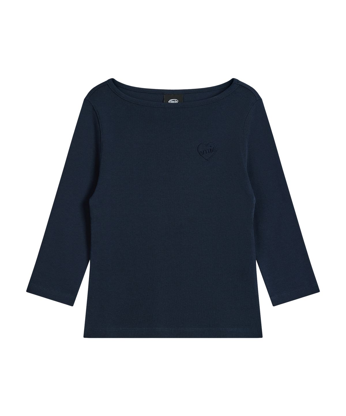 이미스(EMIS) (W) BOAT NECK 3/4 SLEEVE T-SHIRT-NAVY