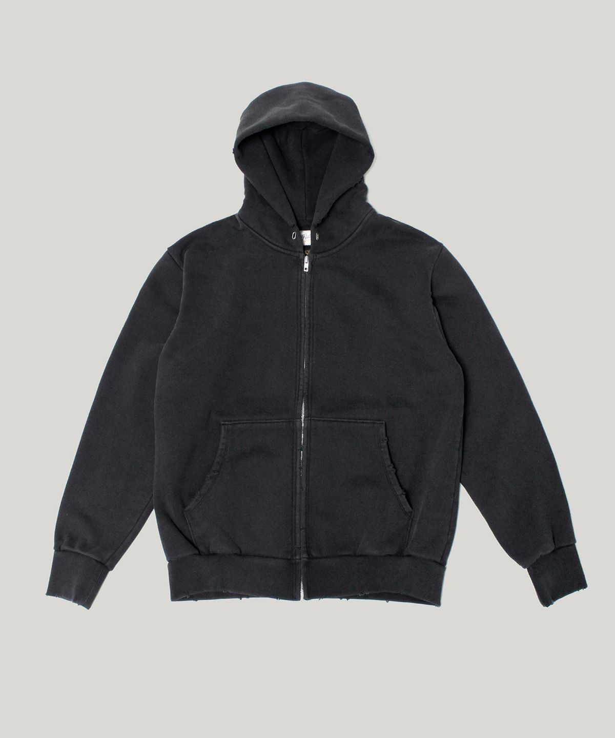 러스틱클럽(RUSTICCLUB) VINTAGE DISTRESSED HEAVY SWEAT ZIP HOODIE_BLACK