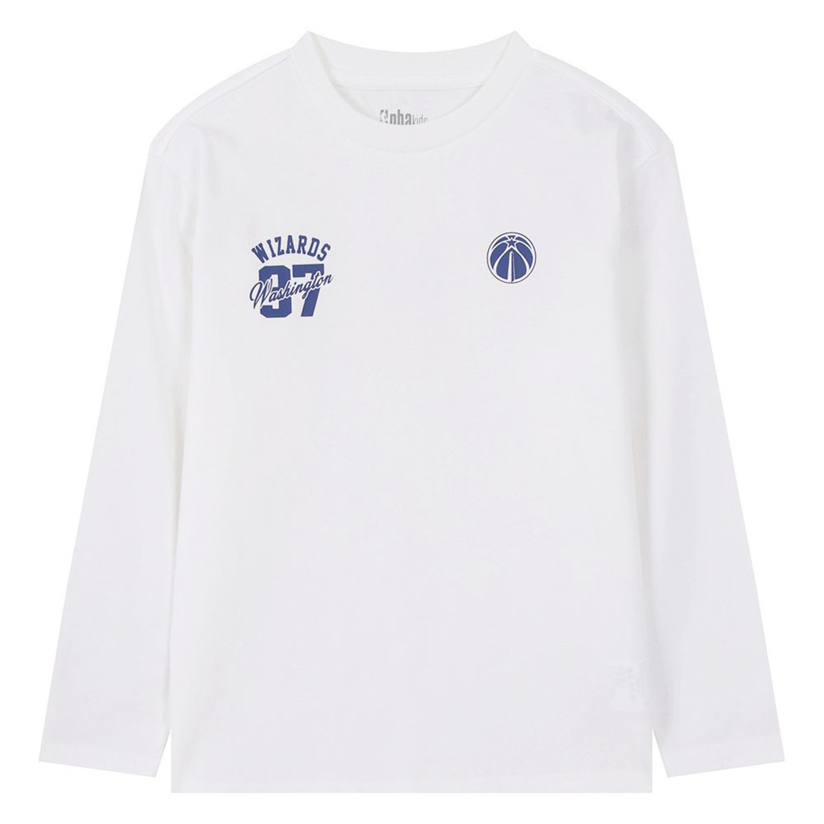 엔비에이 키즈(NBA KIDS) 팀 어센틱 로고 긴소매 티셔츠(K261TS020P) 오프 화이트