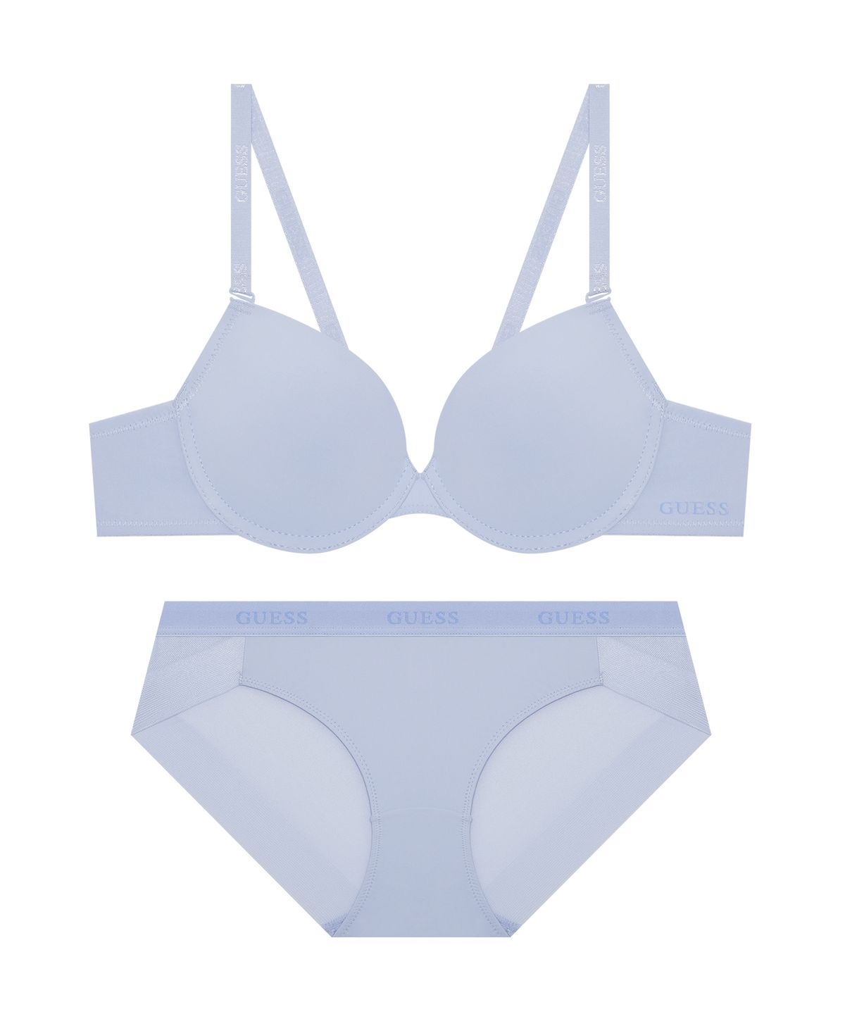 게스언더웨어(GUESS UNDERWEAR) 아스킨 에센셜 와이어 브라 팬티 세트 - 소라