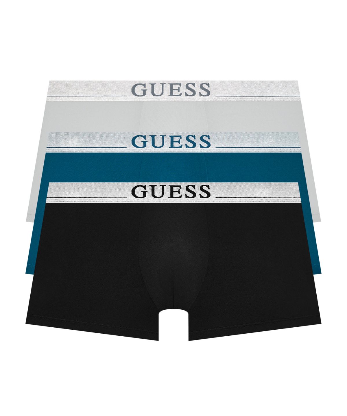 게스언더웨어(GUESS UNDERWEAR) 실버메탈 에어로쿨 드로즈 세트 3PACK (BK/DBU/LGY)