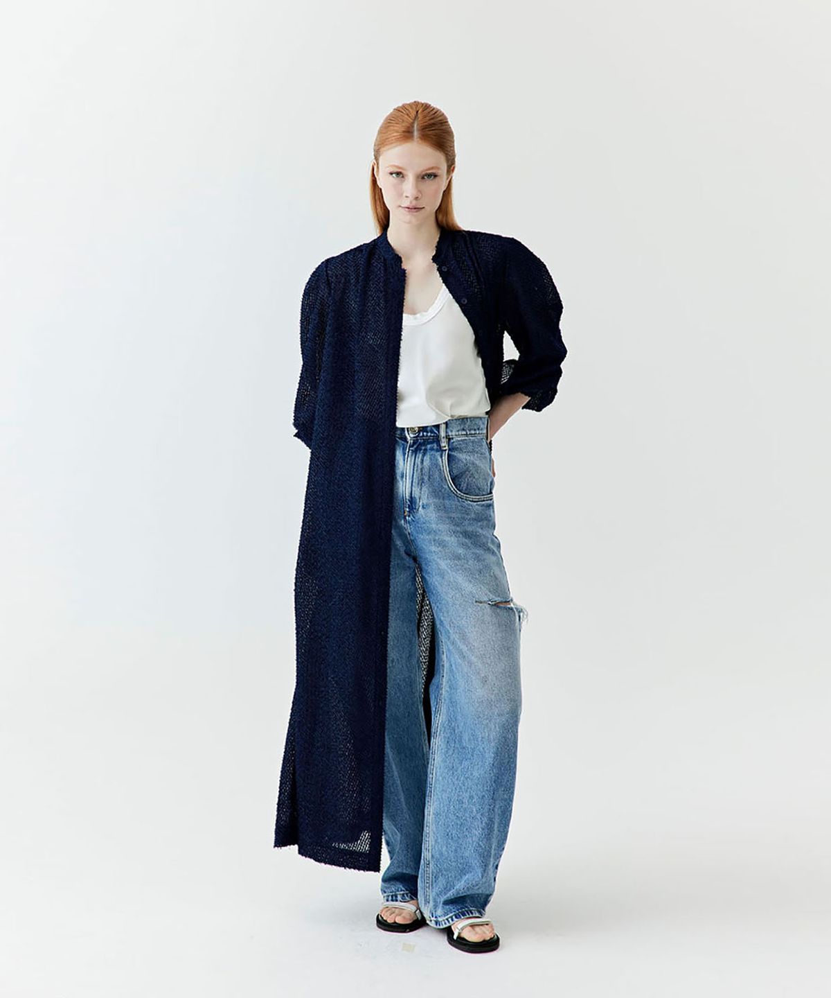 옥토버세컨드(OCTOBERSECOND) fringe long ops (navy)