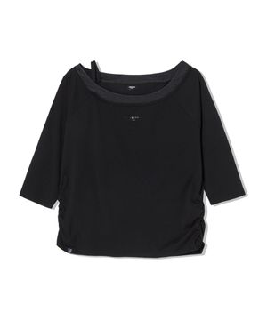 여성) 보트넥 레이어드 7부 티셔츠