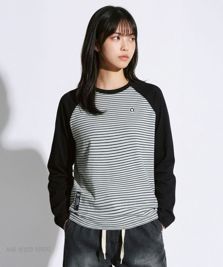 여성) 나그랑 패턴 긴팔 티셔츠