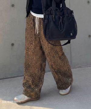 여성) LW3 호피 울오버 밴딩 팬츠