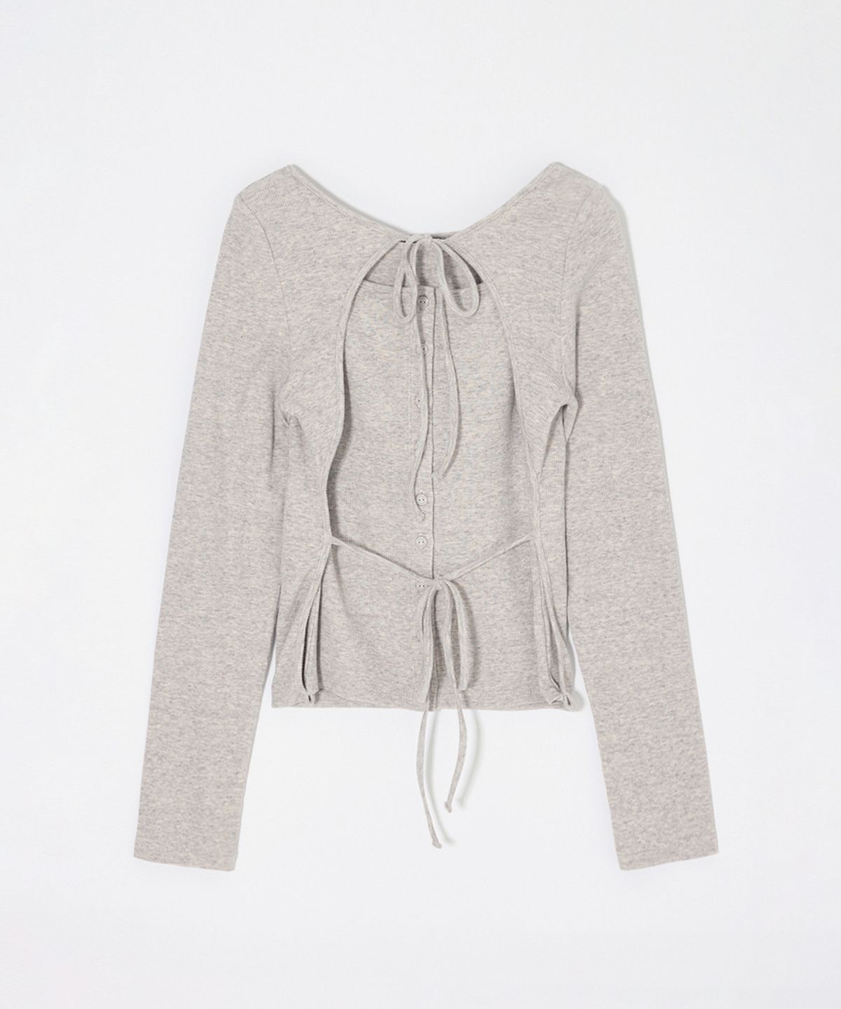 인사일런스 우먼(INSILENCE WOMEN) [MOUSSY] LAYER CUT TOP LIGHT GREY