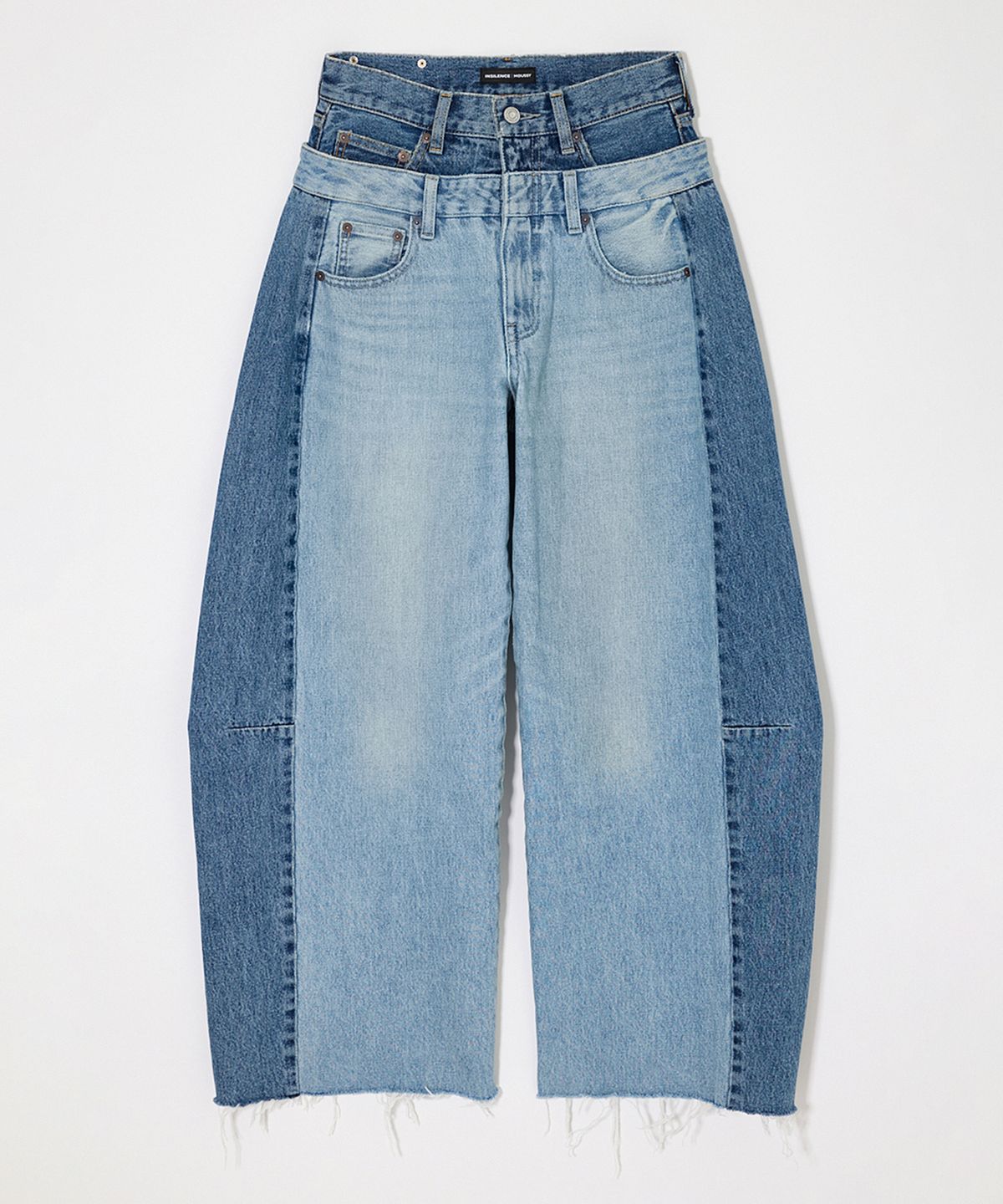 인사일런스 우먼(INSILENCE WOMEN) [MOUSSY] DOUBLE WAIST BAGGY LIGHT BLUE