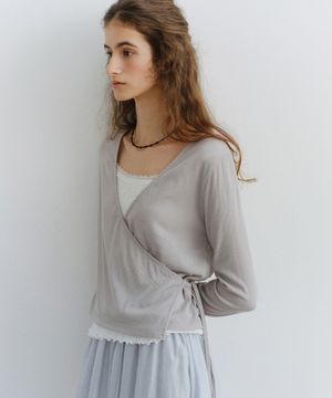 Ribbed wrap cardigan