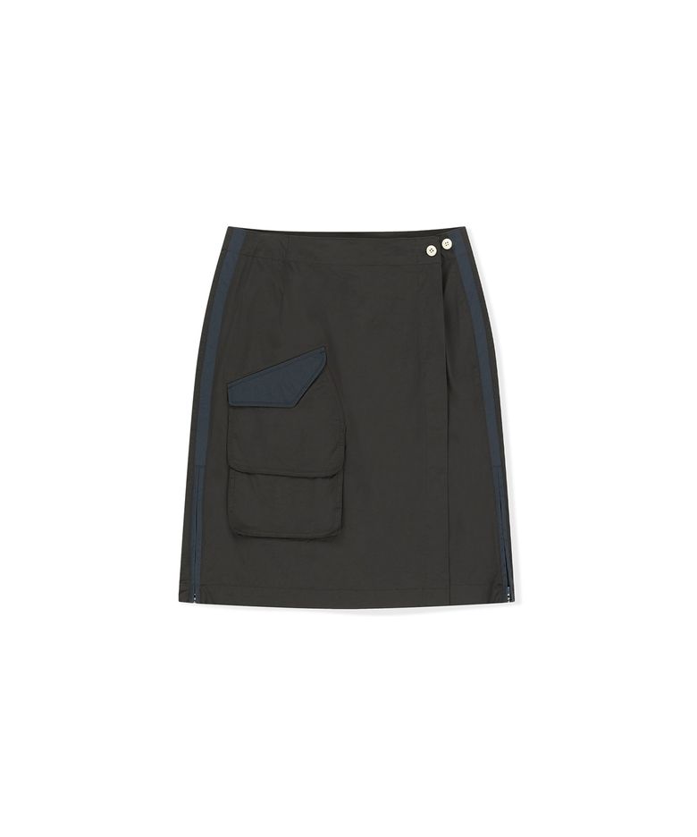 W Field Wrap Skirt Charcoal