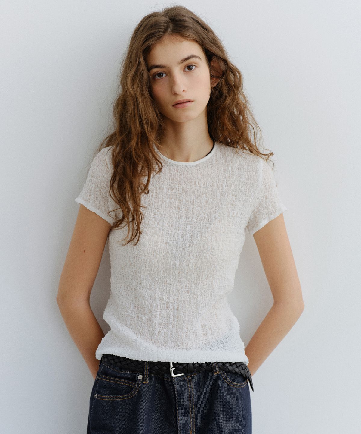 유라고(URAGO) Wrinkle short sleeve blouse