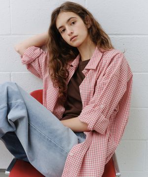 Spring roll-up check shirt