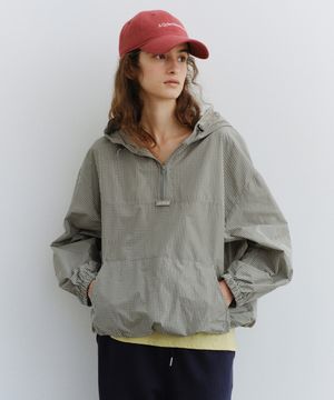 Check hoodie anorak