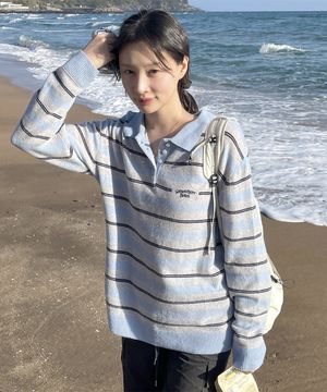 Toma Stripe Knit - Light Blue