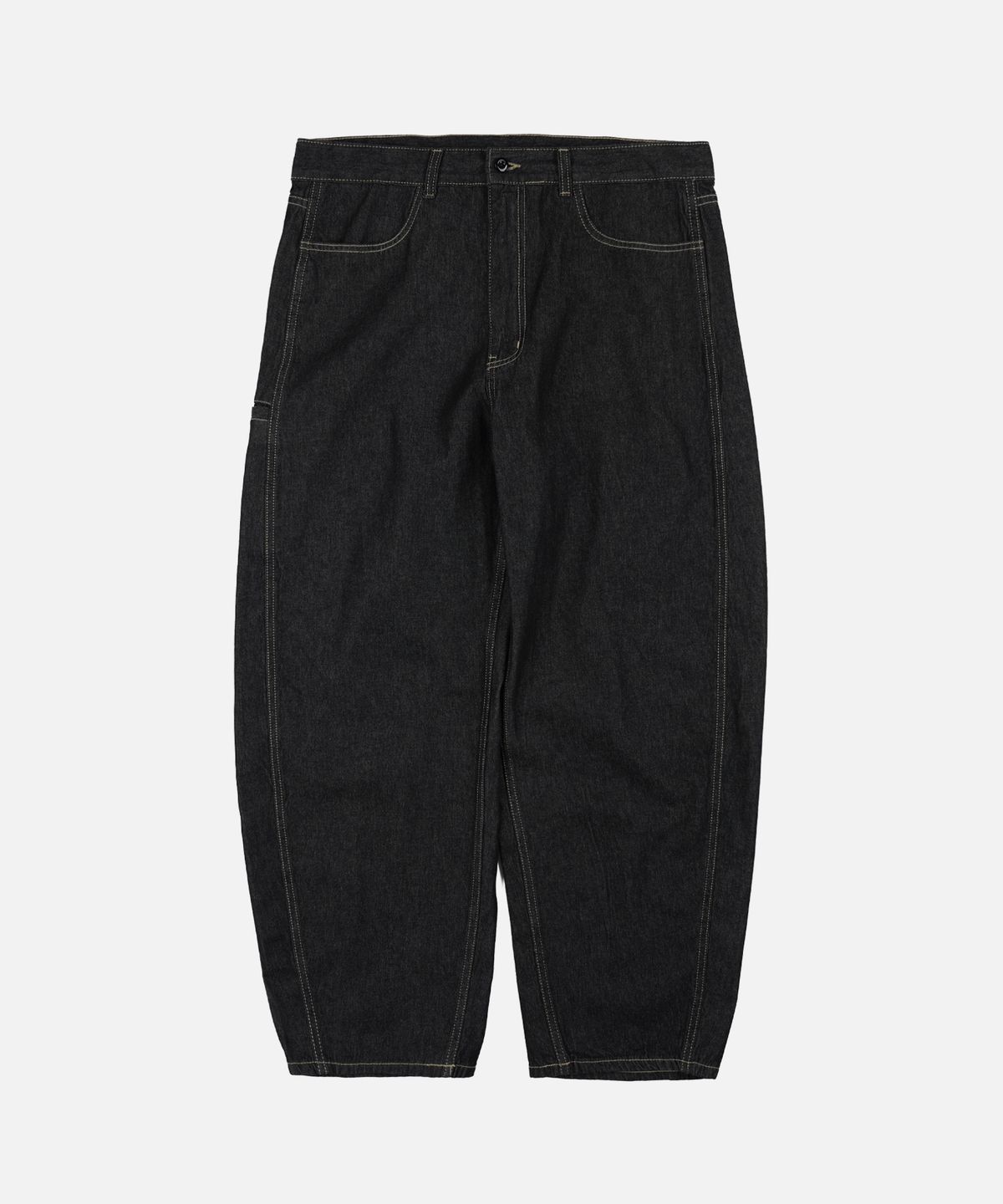 프리즘웍스(FRIZMWORKS) CURVED DENIM PANTS _ BLACK