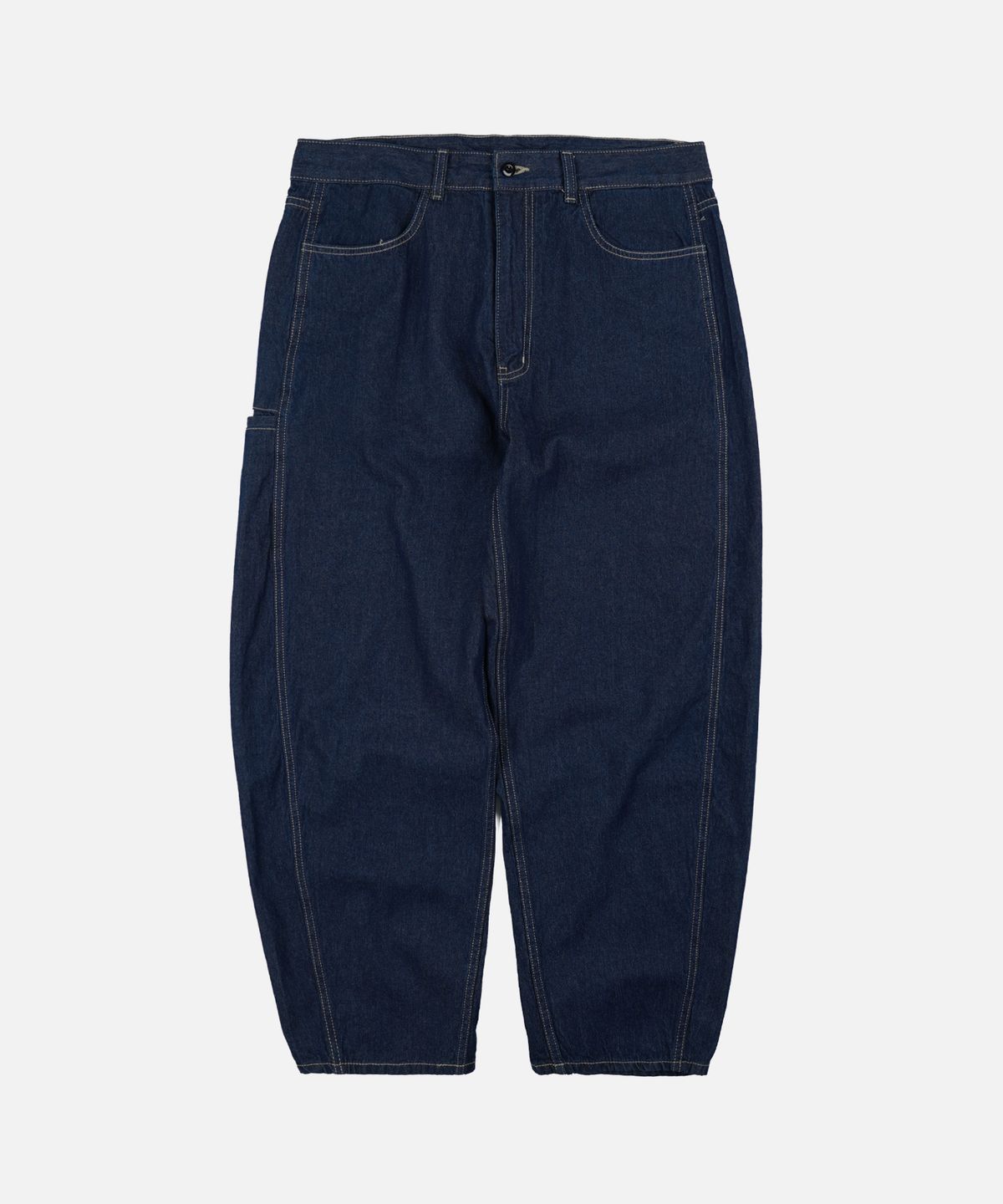 프리즘웍스(FRIZMWORKS) CURVED DENIM PANTS _ INDIGO