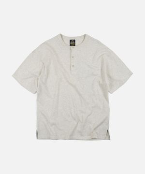 HENLEY NECK HALF TEE _ OATMEAL