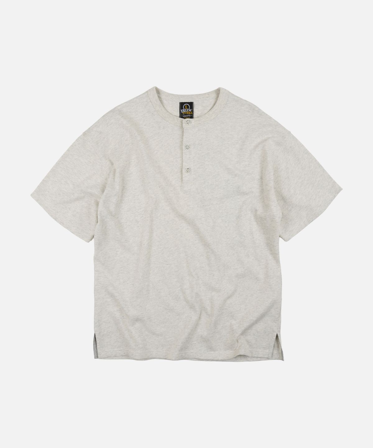 프리즘웍스(FRIZMWORKS) HENLEY NECK HALF TEE _ OATMEAL