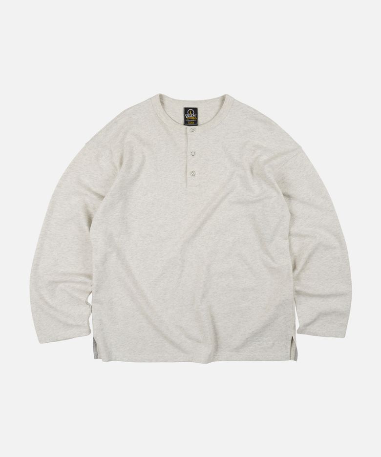 10S SOLID HENLEY NECK TEE _ OATMEAL