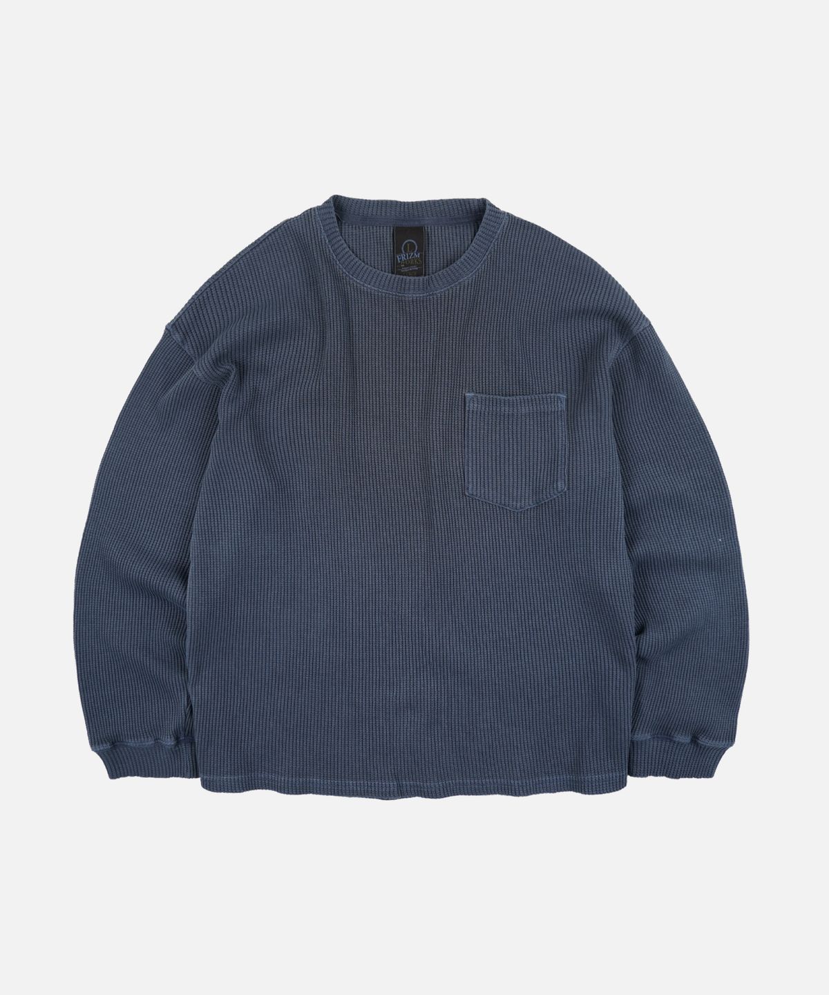 프리즘웍스(FRIZMWORKS) PIGMENT DYEING WAFFLE POCKET TEE _ BLUE
