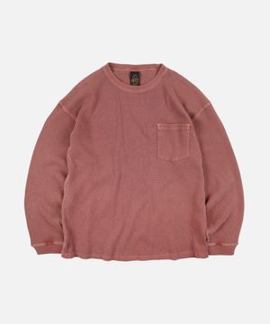 PIGMENT DYEING WAFFLE POCKET TEE _ PINK