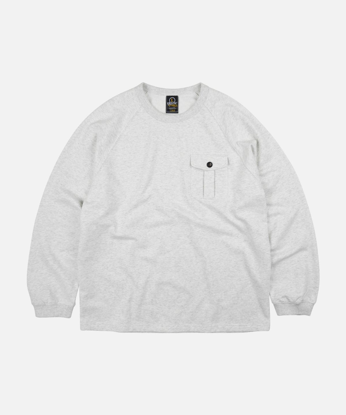 프리즘웍스(FRIZMWORKS) ARMY POCKET LONG SLEEVE _ WHITE MELANGE
