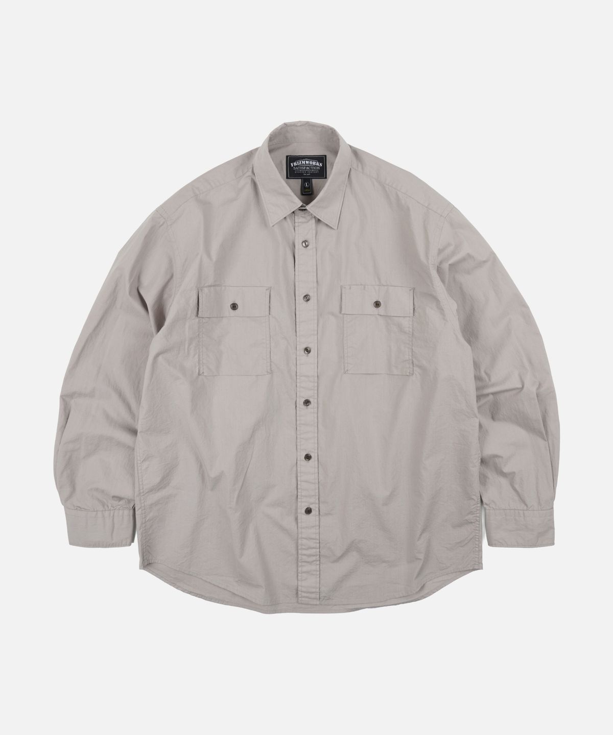 프리즘웍스(FRIZMWORKS) CIGARETTE POCKET TYPEWRITER SHIRT _ MUD