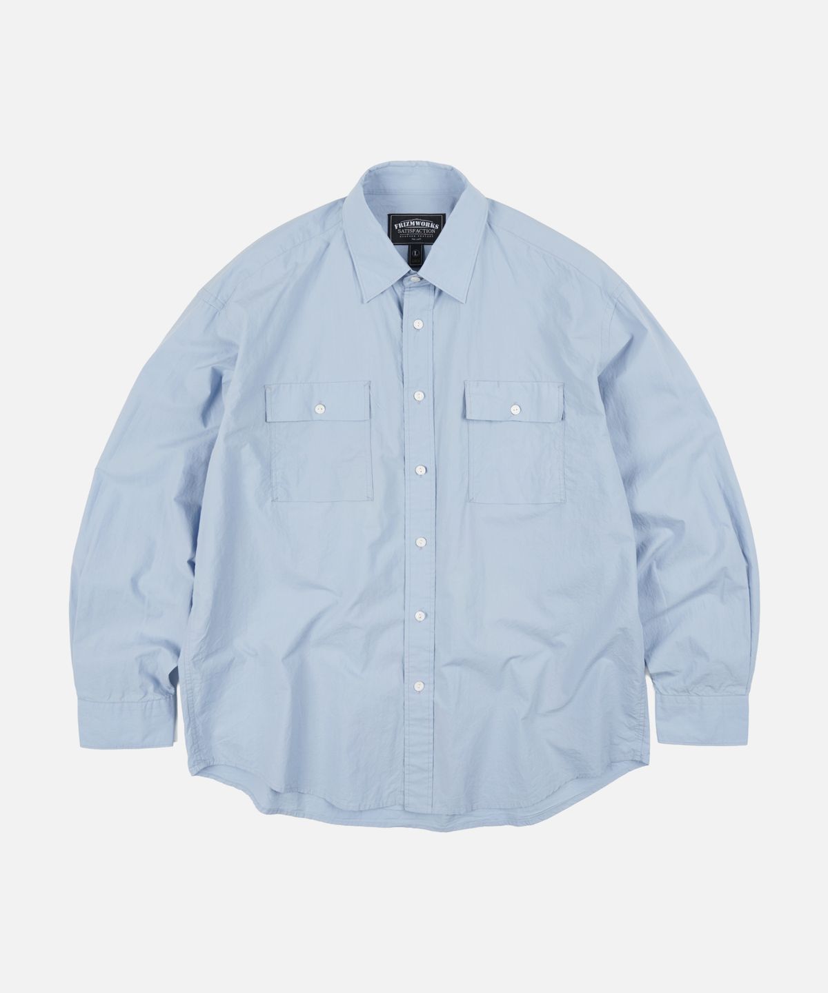 프리즘웍스(FRIZMWORKS) CIGARETTE POCKET TYPEWRITER SHIRT _ SKY BLUE