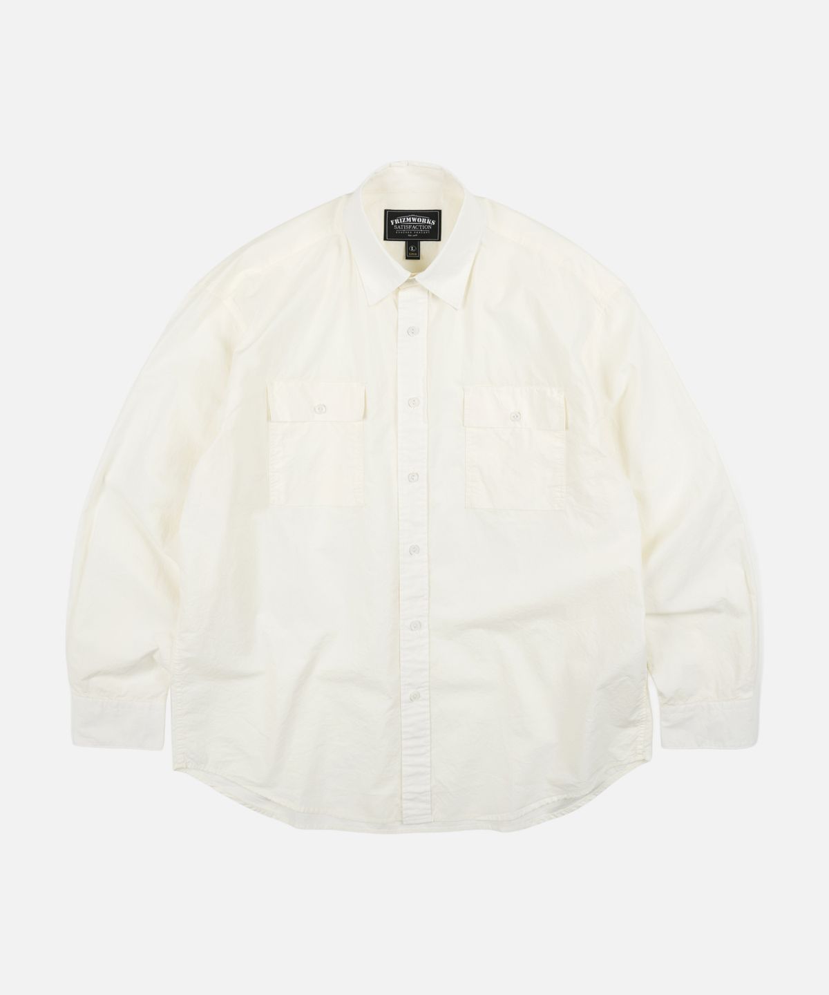 프리즘웍스(FRIZMWORKS) CIGARETTE POCKET TYPEWRITER SHIRT _ BUTTER