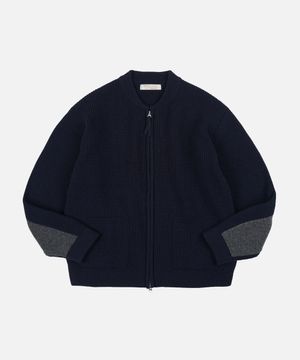 ULTRA HEAVYWEIGHT ZIP UP CARDIGAN _ NAVY