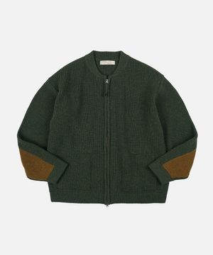 ULTRA HEAVYWEIGHT ZIP UP CARDIGAN _ FOREST GREEN