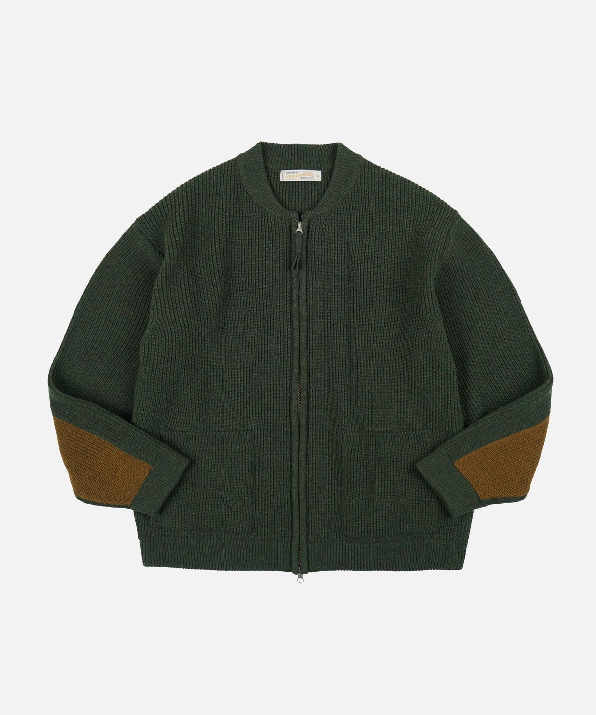 프리즘웍스(FRIZMWORKS) ULTRA HEAVYWEIGHT ZIP UP CARDIGAN _ FOREST GREEN