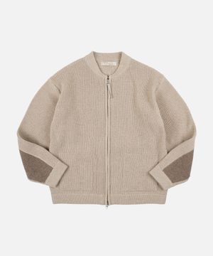 ULTRA HEAVYWEIGHT ZIP UP CARDIGAN _ OATMEAL
