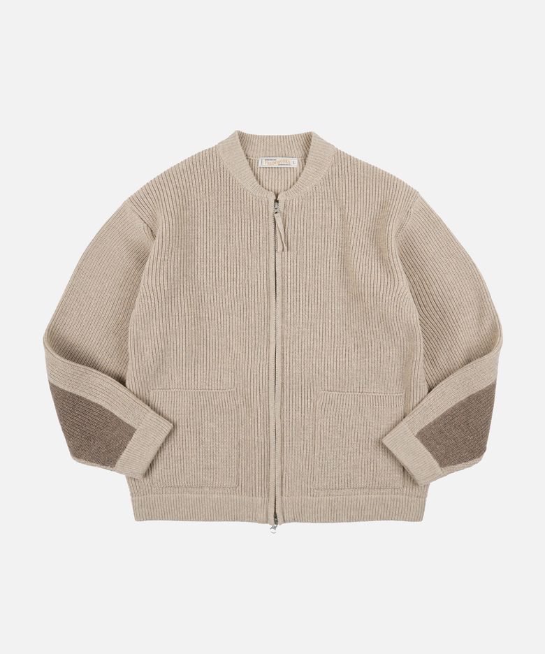 ULTRA HEAVYWEIGHT ZIP UP CARDIGAN _ OATMEAL