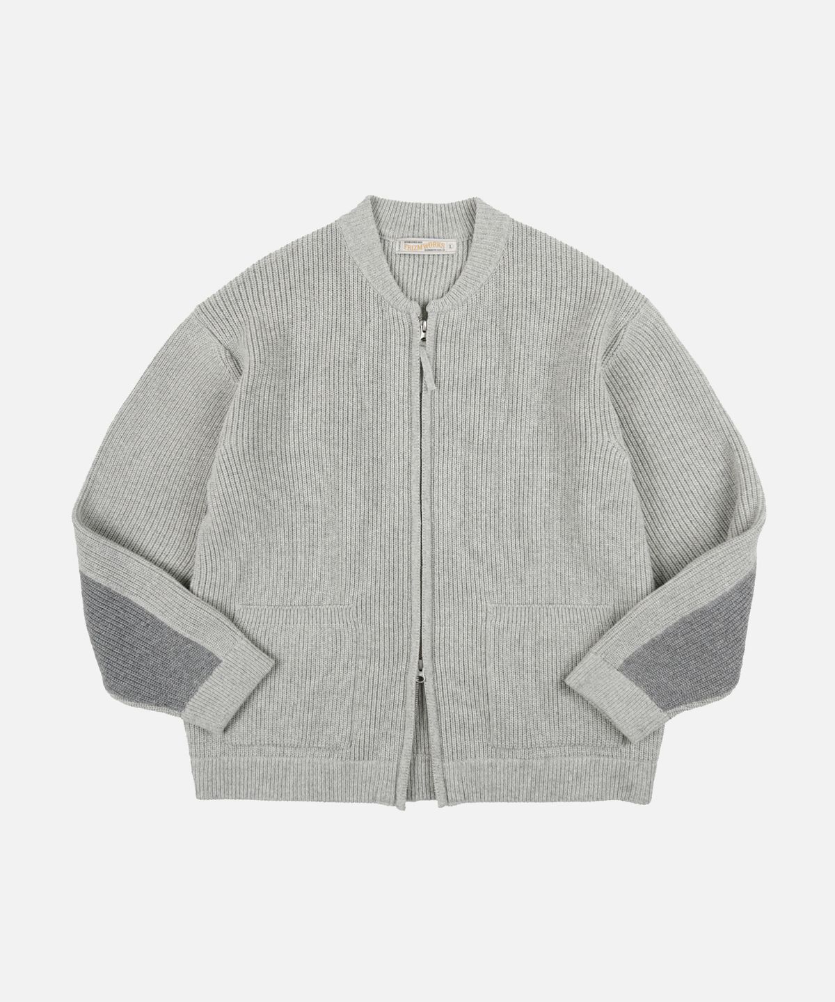 프리즘웍스(FRIZMWORKS) ULTRA HEAVYWEIGHT ZIP UP CARDIGAN _ LIGHT GRAY