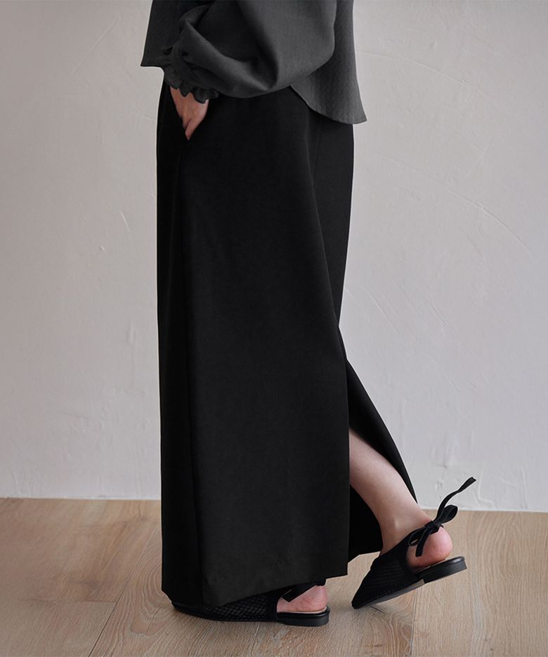 H-Line Strap Skirt, BLACK