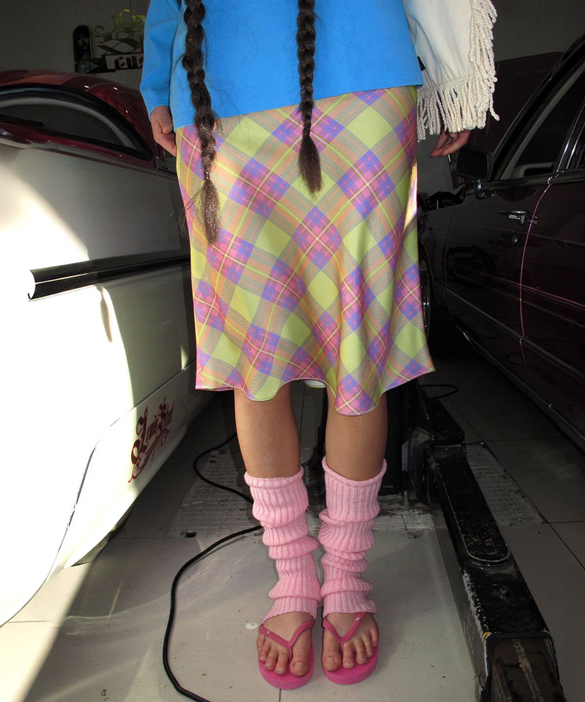 센토르(CENTAUR.KR) TARTAN CHECK MIDI SKIRT_PINK