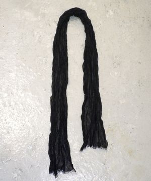SILK COTTON WRINKLE SCARF_BLACK