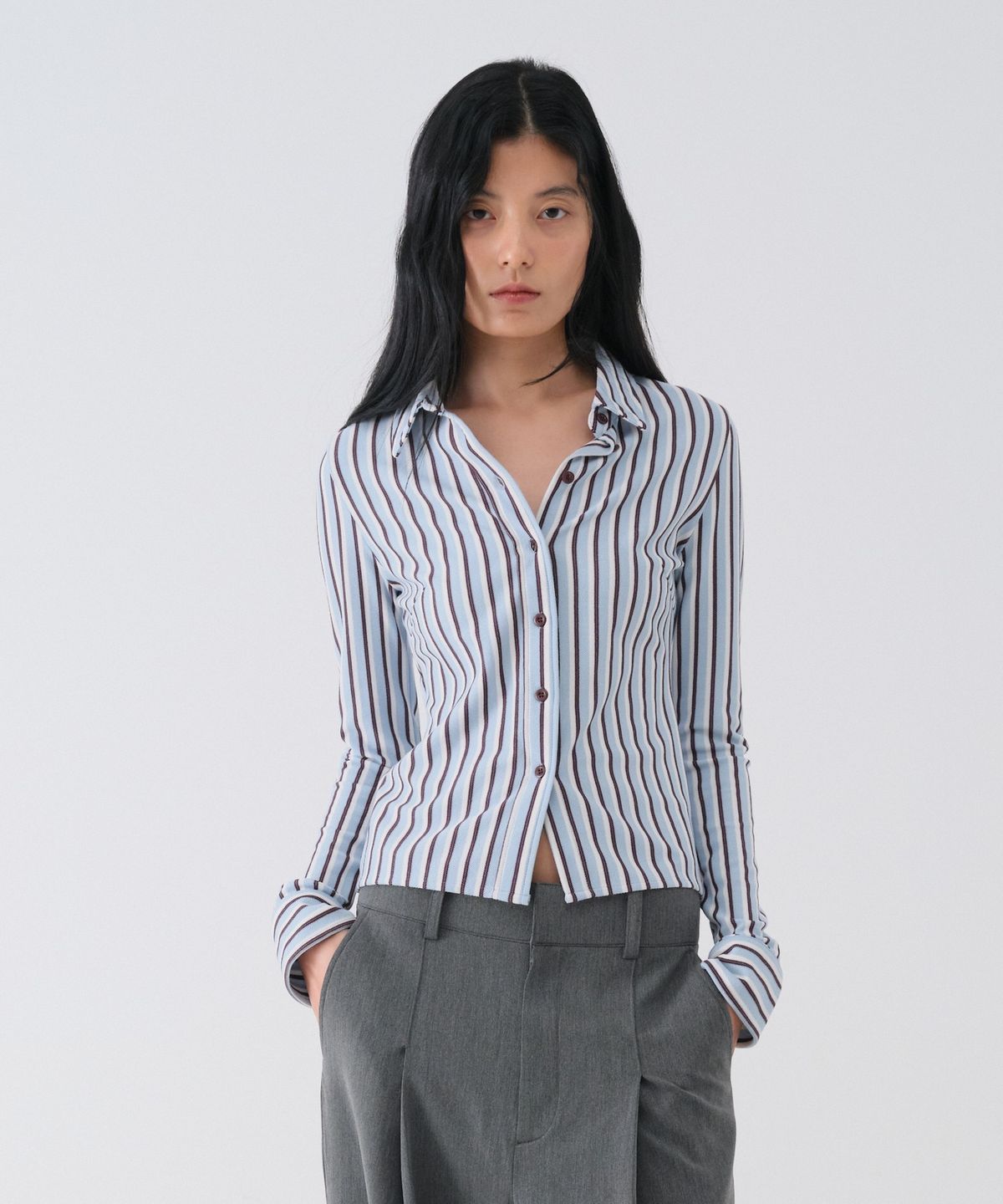 센토르(CENTAUR.KR) STRIPE SLIM PK SHIRTS_SKY BLUE