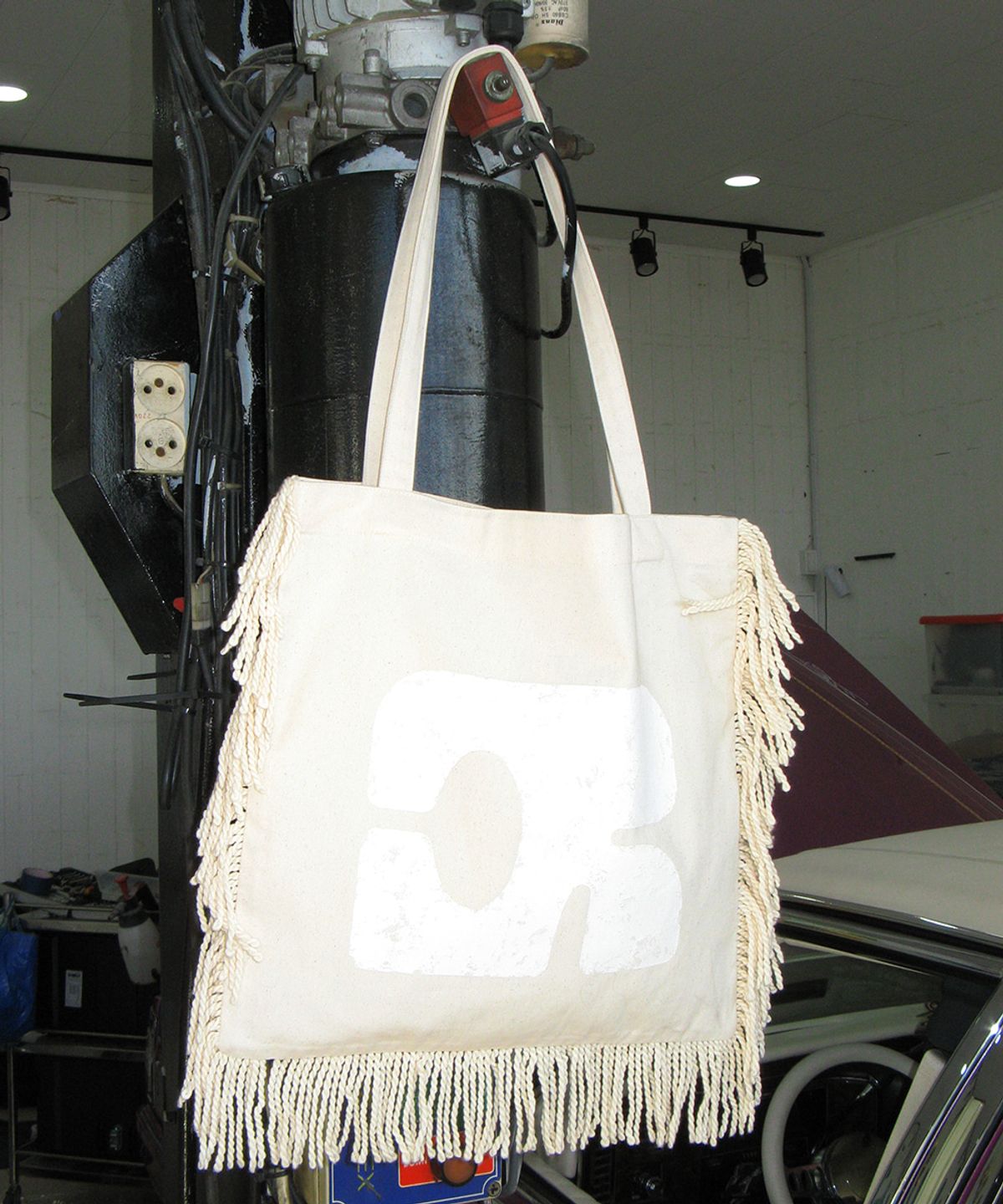 센토르(CENTAUR.KR) FRINGE EMBLEM COTTON ECO BAG_IVORY