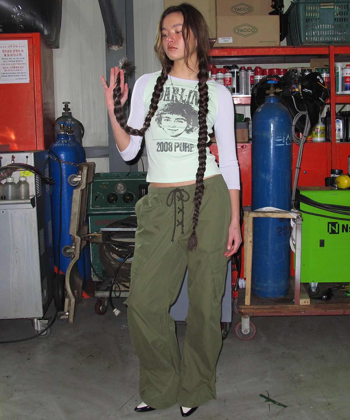 센토르(CENTAUR.KR) LACE-UP CARGO BANDING PANTS_KHAKI