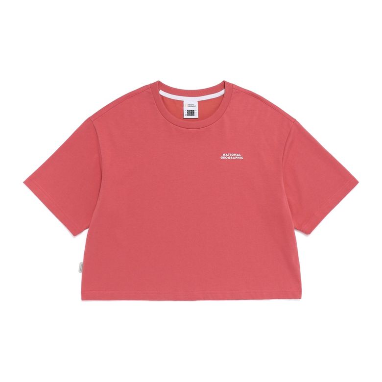 N262WTS060 여성 라텔 리젠 오버핏 크롭 반팔 티셔츠 ROSE