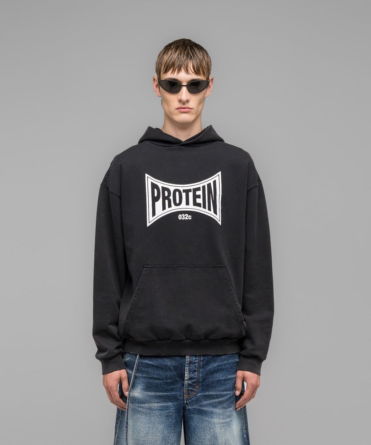 032씨(032C) (U) 프로틴 후디 페이디드 블랙 PROTEIN HOODIE FADED BLACK