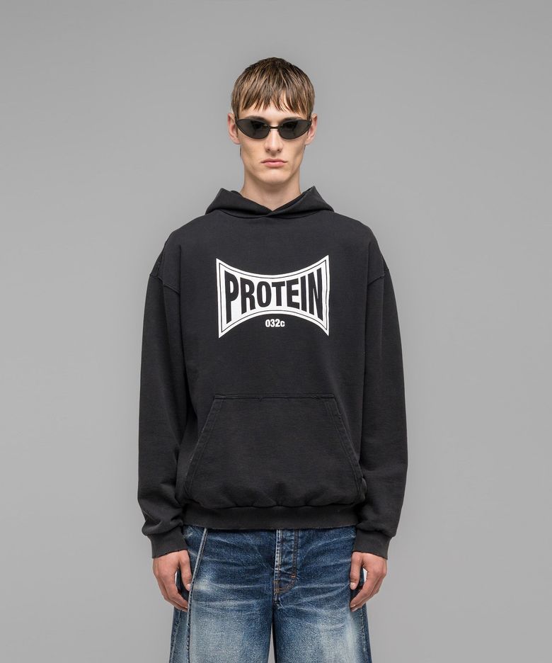 (U) 프로틴 후디 페이디드 블랙 PROTEIN HOODIE FADED BLACK