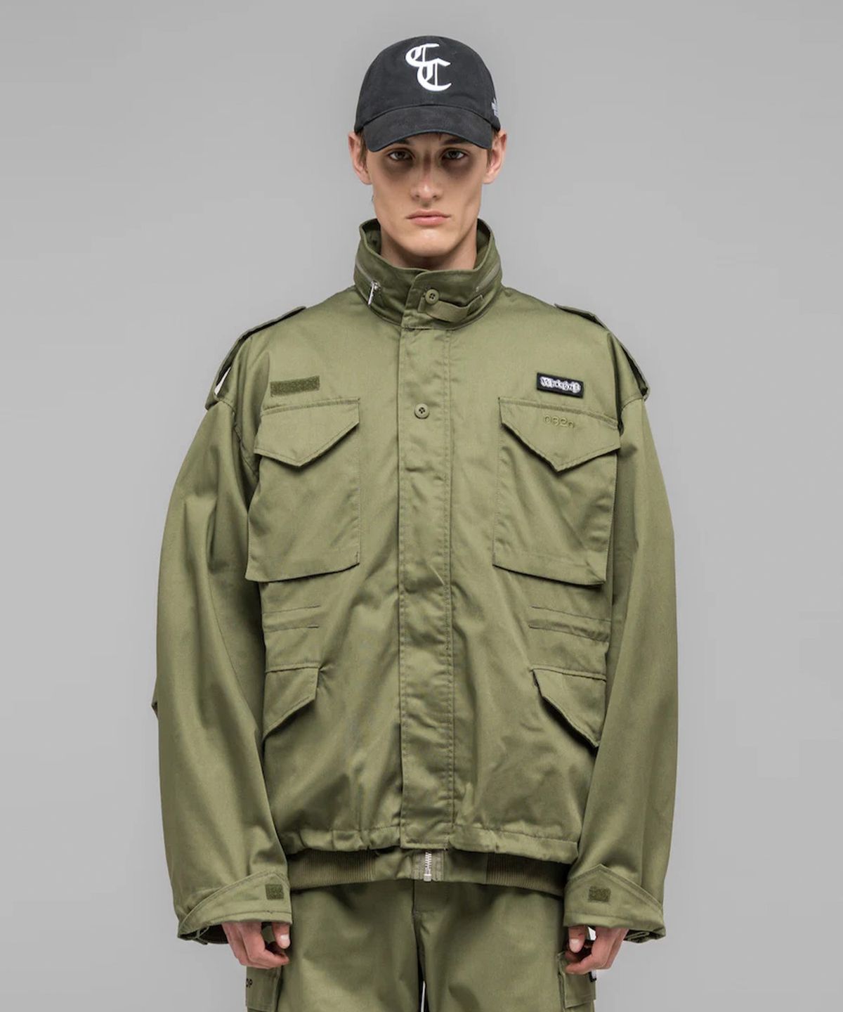 032씨(032C) (U) 마스크 초이스 봄버 자켓 페이디드 그린 MASKED CHOICE BOMBER JACKET FADED GREEN
