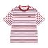 N262UTS030 스트라이프 세미오버핏 포켓 반팔 티셔츠 DEEP ROSE