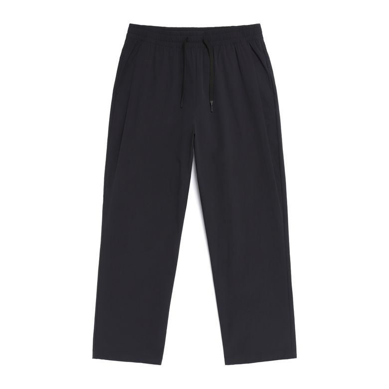 N262UPT141 아델리 냉감 스트레치 원턱 세미오버핏 테이퍼드 팬츠 BLACK