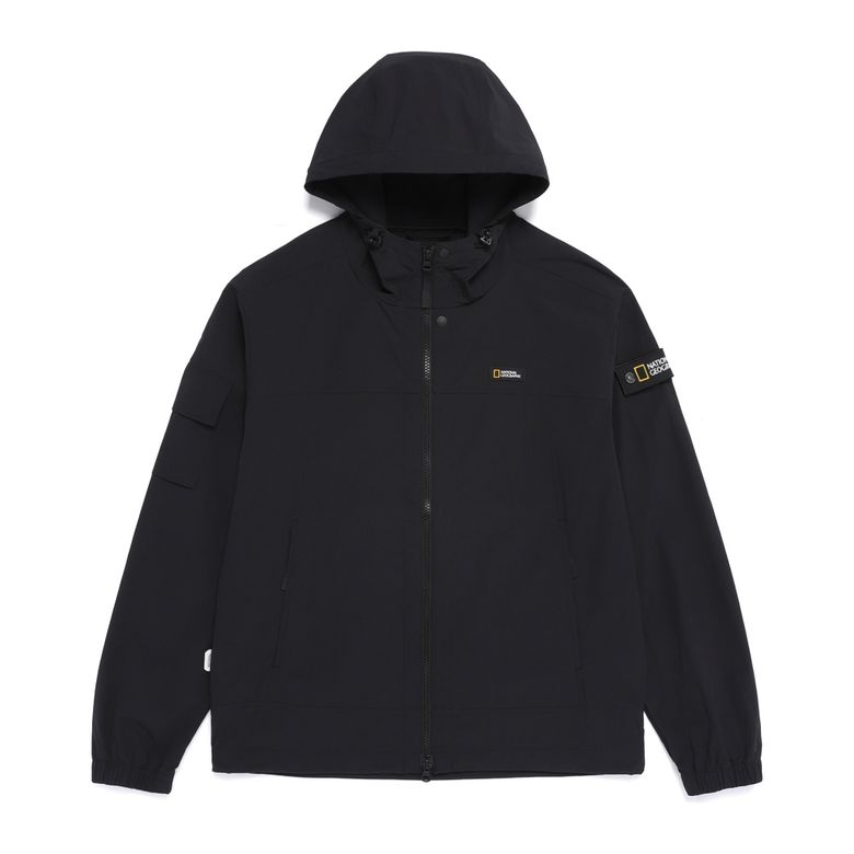 N262UFT940 아델리 냉감 스트레치 세미오버핏 후드 풀집업 점퍼 BLACK